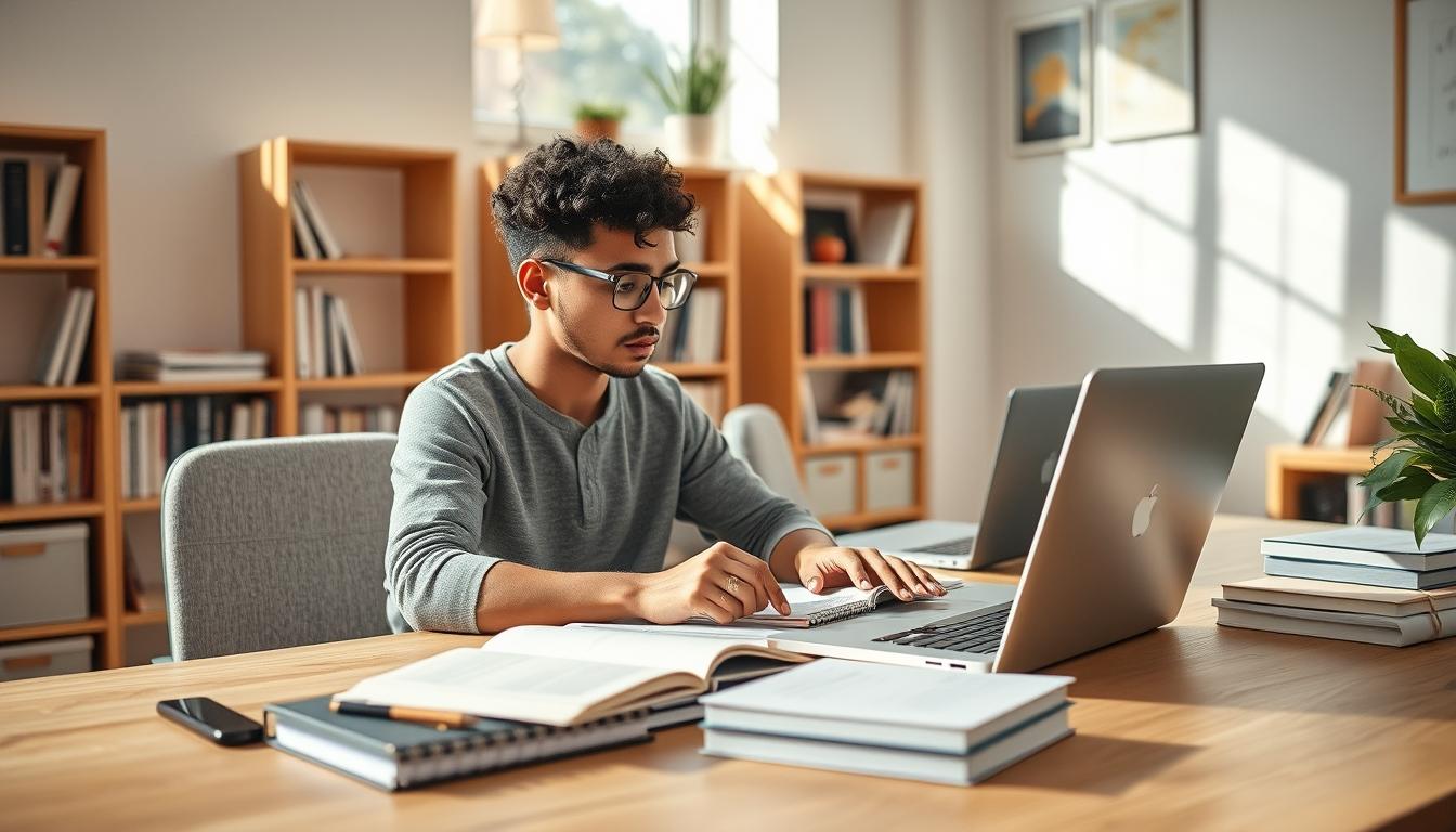 Student developing practical and academic skills